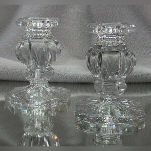 Elegant Clear Crytal Candle Holders